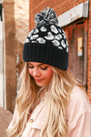 Winter Warm Leopard Print PomPom Beanie Hats