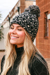 Winter Warm Leopard Print PomPom Beanie Hats