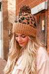 Winter Warm Leopard Print PomPom Beanie Hats